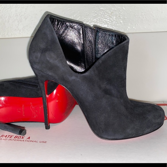 louboutin black suede booties
